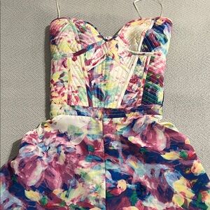 Parker Multicolor Strapless Shorts Romper M